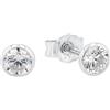 amor Orecchini 925 Argento Sterling per Donna, con Zirconia (sintetica), 0,4 cm, Argento, Confezionato in Scatola Regalo per Gioielli, 9062263