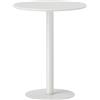 HOMCOM Tavolo da Cucina Rotondo per 2 Persone dal Design Moderno in Acciaio, Ø60x72 cm, Bianco | Aosom Italy
