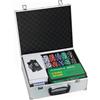 SPORTNOW Set Poker con 300 Fiches, Mescolatore e Distributore Carte, Tappetino, 5 Dadi, Pulsante Dealer e Valigetta | Aosom Italy