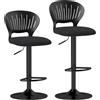 HOMCOM Set 2 Sgabelli da Bar Traspiranti in Tessuto Effetto Lino e Metallo con Poggiapiedi, 40.5x43x84-105 cm, Nero | Aosom Italy