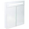 Relaxdays Armadietto da Bagno a Specchio, 2 Ante, 3 Scomparti, Presa Elettrica, Mobiletto Pensile con LED, Acciaio, H x L x P: 67 x 60 x 12 cm, Bianco