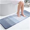 OLANLY Tappeto da bagno 129 x 43 cm, tappeto da bagno in microfibra extra assorbente extra morbido, retro in gomma, asciugatura rapida, lavabile in lavatrice, per pavimento del bagno, vasca e doccia