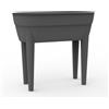 EDA - Fioriera alta Osaka 48 L - Zona ritenzione idrica - Piedi con tappo di scarico - Barra metallica di rinforzo - 77,1 x 37,6 x 68 cm - Grigio Antracite