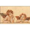 LANARTE Kit Punto Croce Contato Angeli Decorativi per Pareti ca. 15 x 10 cm Set Fai da Te Creativo Adulti Ricamo Casa Decor Arte da Parete Kit per Hobby Cross Stitch