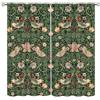 YCness William Morris, Tende Floreali in Stile Acquerello, Stile Vintage, per finestre per Camera da Letto, Soggiorno, Stile Boho Chic, Verde, con Stampa Floreale, Set di 2 Pannelli, 106 x 114 cm
