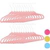 Relaxdays Set 20 grucce da Bambino, in plastica, morbide stampelle per Bambini, Velluto HxLxP: 18 x 28 x 0,5 cm, Rosa