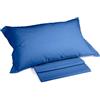 Caleffi - Completo Letto 100% Cotone Composto da Lenzuola Una Piazza e Mezza 190x285 + 1 Lenzuolo con Angoli Coprimaterasso Una Piazza e Mezza 130x200 per Materasso Alto 28 cm + 1 Federa Cuscino 50x80