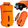 SAFE4SPORT.PL SAFE4SPORT MasterSwimmer - Boa da nuoto gonfiabile XL - grande boa da nuoto con una tasca per le cose 28L