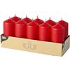 Papstar candele, paraffina, Rosso, Cm, 4 x 9 cm, 10 pezzi