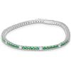 LUXURY MILANO Bracciale tennis uomo Luxuy Milano in argento con pietre verdi e bianche. Lunghezza 21cm