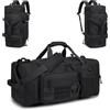 TONRUYN Borsone Palestra Uomo Tattica 40-45 Litri Espandibile 3 in 1 Borsa Zaino Sportiva Militare da Viaggio con Scomparto per Scarpe e Tasca Bagnata per Allenamento, Viaggi, Campeggio, Marrone