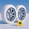 CARALL Calze da Neve Omologate Italia, Colore Bianco, Misura M, Catene Da Neve Tessili (Bianco,M)