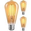 ledscom.de 3 pezzi E27 Lampadina LED, ST64, bianco extra caldo (2500 K), 7,2 W, 814lm, dimmer a 3 fasi, colore oro
