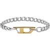 Diesel Bracciale Da Uomo In Acciaio, L: 180-195 mm, L: 7 mm Bracciale In Acciaio Inossidabile, DX1338040