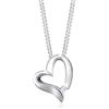 Elli Catenina da Donna con Ciondolo a Forma Di Cuore in Argento 925 con Diamante Bianco Brillante 002 ct