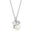 Elli Collana con Pendente con Motivo Angelo Su Perla D'Acqua Dolce da Donna, in Argento 925, Argento, Misura 45