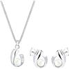 DIAMORE Elli DIAMONDS Set di Gioielli con Perle d'Acqua Dolce e Diamanti (0,04 ct.) in Argento Sterling 925