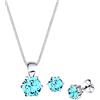 Elli - Parure di gioielli in argento con cristallo, donna, blu, 45 centimeters