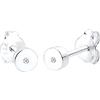 DIAMORE Elli diamonds Orecchini Donne Borchie Pianura con diamante (0,02 Ct) In Argento Sterling 925