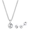 Elli Parure Collana e Orecchini con Cristalli , Argento 925