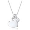 Elli Premium - Collana da donna con ciondolo a forma di cuore, diamante solitario (0,03 ct) in argento sterling 925