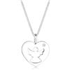 DIAMORE Elli diamonds Collana Donna Cuore Angelo Custode diamante (0.03 Ct.) In Argento Sterling 925