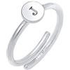 Elli Ring Women Letter J Basic Minimal Ajustable In 925 Sterling Silver