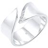 DIAMORE Elli diamonds Anello Donne Anello di Avvolgimento diamante (0.045 Ct.) In Argento Sterling 925