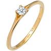 DIAMORE Elli DIAMONDS Anello Donne Fidanzamento Vintage con Diamante (0,06 ct.) in Oro Giallo 585