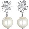 Elli Orecchini Donna Orecchini Edelweiss Dirndl con perla di conchiglia in Argento 925
