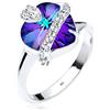 Elli Anello da Donna in Argento 925 con Cristallo Blu, Misura 14