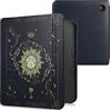kwmobile Custodia eReader Compatibile con Kobo Libra 2 Cover - eBook Reader Flip Case - blu scuro/giallo/nero - Sole Tarocchi