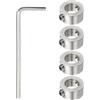 QUARKZMAN 4pz 10mm Set Collare Arresto per Trapano Arresto Profondità, Ring Limitazione Profondità Regolabile Acciaio Inossidabile, Posizionatore Mandrino con Chiave Esagonale, Argento