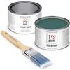 I LOVE paint I Love Chalk Paint - Kit Completo Vernice, Finitura e Pennello - Pittura Senza Carteggiare - Colore Ottanio (375ml Chalk Paint + 375ml Finitura + Pennello 40mm)