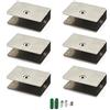 Flomore Staffa a morsetto per vetro, 5-8 mm, in acciaio inox, per mensole in vetro, montaggio a parete, staffa di supporto per mensola (confezione da 6)