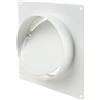 VENTS Flangia da parete da 150 mm con valvola di non ritorno, connettore per tubo di ventilazione da 150 mm, piastra da parete in PVC/ABS per aria di scarico e alimentazione, bianco