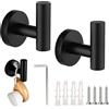 JPGhaha 2Pz Ganci in Acciaio Inox 304 Ganci da Parete in Nero Opaco Ganci Appendiabiti per Asciugamani Ganci Appendiabiti Accessori per Bagno