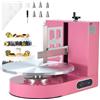 VEVOR Macchina per Decorazione Torte, Macchina per Spalmare Crema Velocità 25-320 giri/min, Macchina per Decorazione Torte Cucina Commerciale Piatto Girevole per Torte da 4-16 Pollici, Colore Rosa