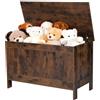 VEVOR Panca Portaoggetti per Bambini da 754 x 389 x 480 mm Contenitore per Giocattoli in Legno, con Cerniera di Sicurezza, Baule Portaoggetti per Sala Giochi, Soggiorno, Ingresso, Marrone