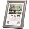 3-B Cornice portafoto Mori - grigio acciaio - 15 x 21 cm (A5) - Cornice in legno, cornice per documenti con vetro acrilico