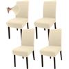 Granbest Set di 4 coprisedia per cibo in microfibra super estensibile, per sala da pranzo, cucina, ristorante e hotel (set di 4, beige)