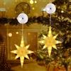 Qedertek 2 luci a LED a forma di stella di Natale per finestre, luci a batteria con ventose, timer, luce bianca calda, per interni ed esterni, feste, matrimoni, decorazioni natalizie