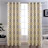 DriftAway Alexander Thermal (nero) out Grommet tende per finestre sfoderate a spirale Geo Trellis Pattern Set di 2 pannelli ogni misura 132 cm x 213 cm dorato (giallo e grigio)