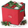 Relaxdays Scatola per Palline di Natale Relaxdays, 64 Palline, 33 x 33 x 33 cm, Poliestere, Cartone, Rosso/Verde.
