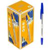 Ritria Penne a Sfera Blu - Confezione da 50 Penne - Punta 1mm con Cappuccio - Box Penne a Sfera per Ufficio, Scuola e Casa, Tratto Scorrevole, Lunga Durata (Blu)
