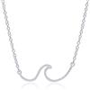 WANDA PLATA Collana da donna con ciondolo a forma di onda, in argento Sterling 925, con catenina a onda, in confezione regalo, gioielli alla moda