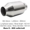Simoni Racing Catalizzatore metallico 200 Celle Ø63mm L460 Compatibile Euro5 Acciaio Spazzolat