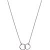 SINGULARU - Collana Circles Twist. Pendente con Cerchi in Ottone Placcato Oro 18Kt o Rodio. Lunghezza Regolabile. Gioielli da Donna