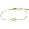 LUXENTER Bracciale Alphabet finitura oro 18k - Lettera D, Talla única, Metallo, Senza pietra preziosa