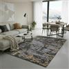 Jimri Tappeto a pelo corto, reversibile, per camera da letto e soggiorno, ingresso, corridoio, realizzato a macchina, morbido poliestere e cotone, grigio astratto, dimensioni: 115 x 170 cm